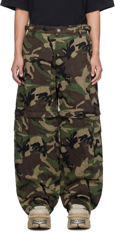 Карго панталони VETEMENTS Vetements Runway Metalized Wrinkled Cargo Pants Зелено | UA66PA100X, 0