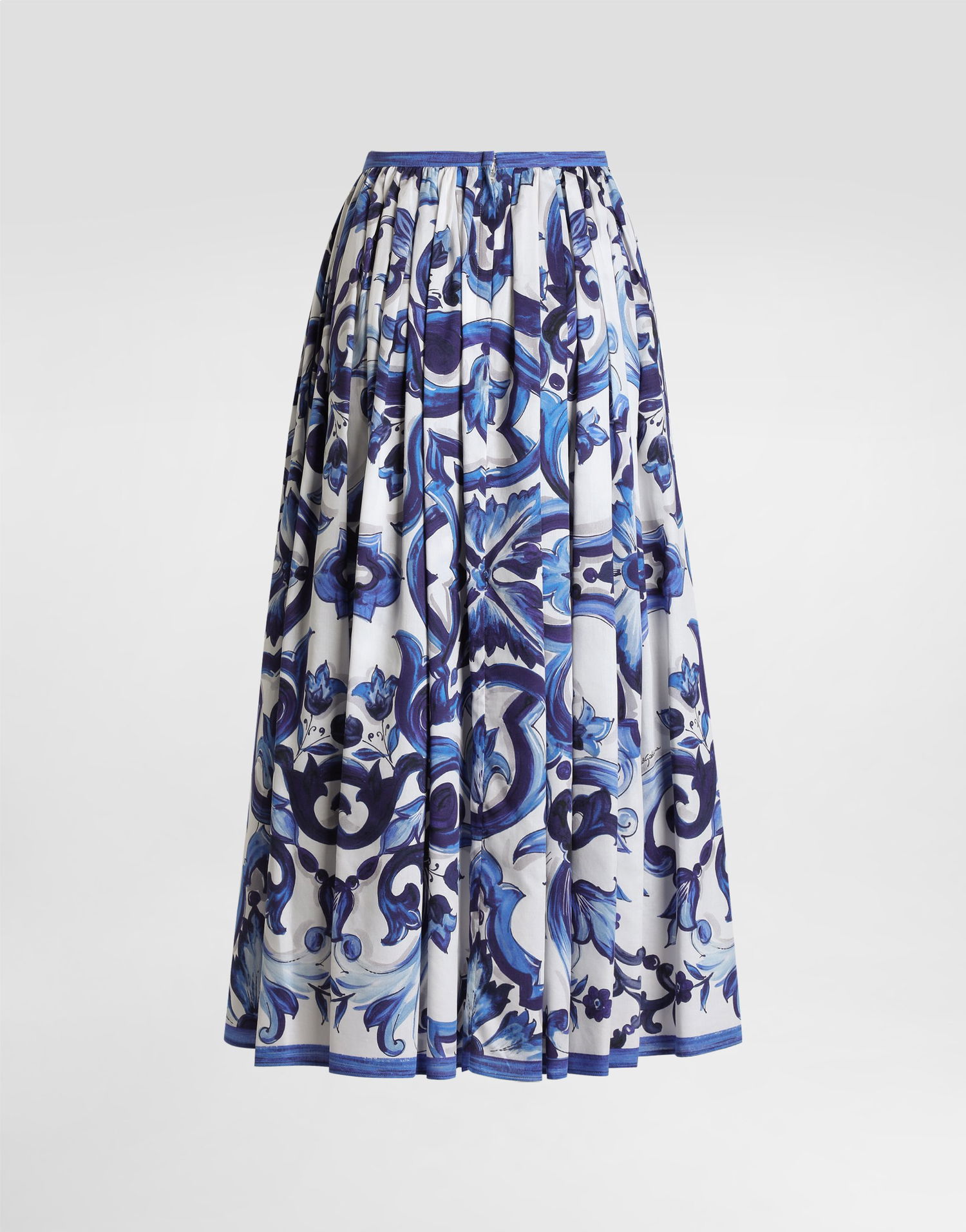 Пола Dolce & Gabbana Majolica-print Long Cotton Satin Skirt Многоцветен | I4O19WHS5T2HA3TN, 1