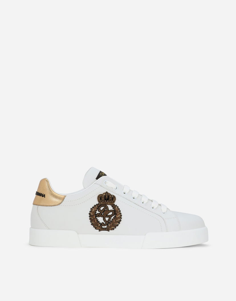 Кецове и обувки Dolce & Gabbana Dolce & Gabbana Portofino Crown Patch Calfskin Бяло | CS2330AH1368I047