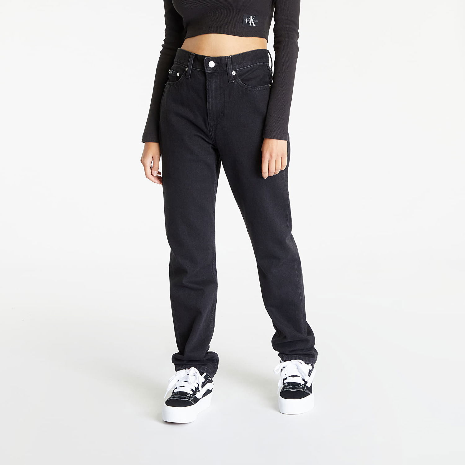 Дънки CALVIN KLEIN Authentic Slim Straight Черно | J20J221759 1BY, 0