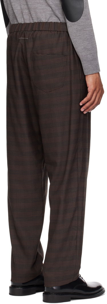 Панталони Maison Margiela MM6 Maison Margiela Relaxed-Fit Glen Plaid Trousers Кафяво | SH0KA0028 M35475, 2