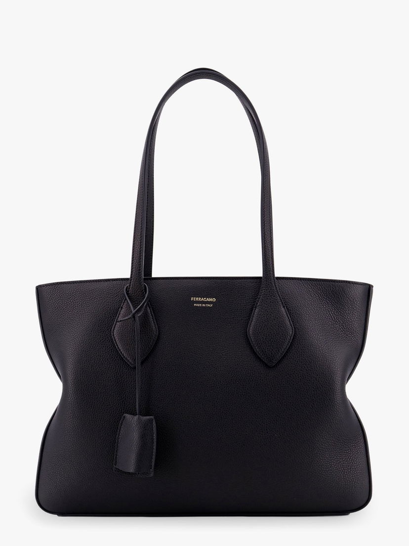 Голяма пазарска чанта FERRAGAMO Black Leather Tote Bag Черно | 219861779343NERO