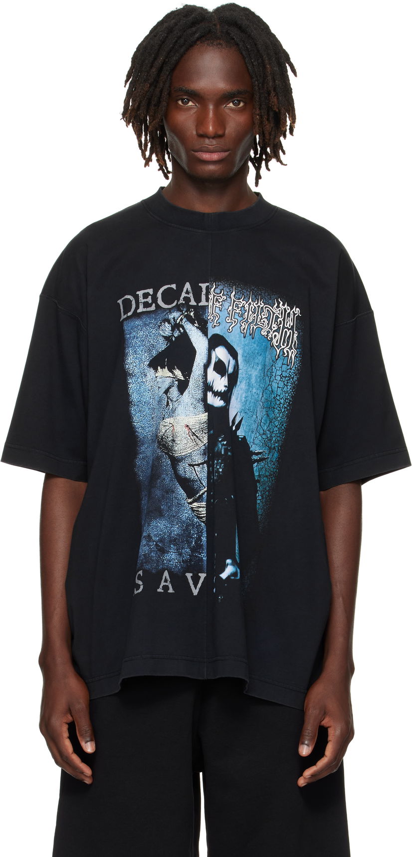 Тениска VETEMENTS VETEMENTS Cradle of Filth Cut-Up Oversized T-Shirt Черно | UCF76TR950BB