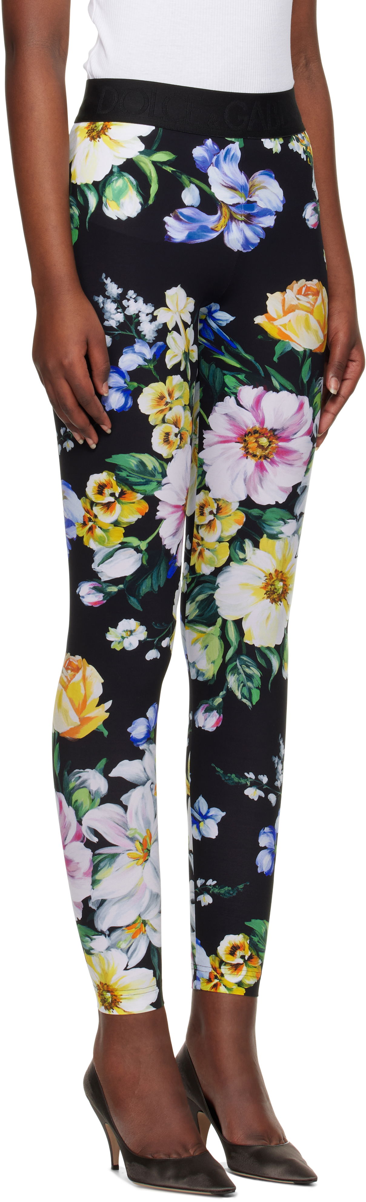 Клинове Dolce & Gabbana Dolce&Gabbana Floral Print Leggings Черно | FTB5TT FSG8L, 1