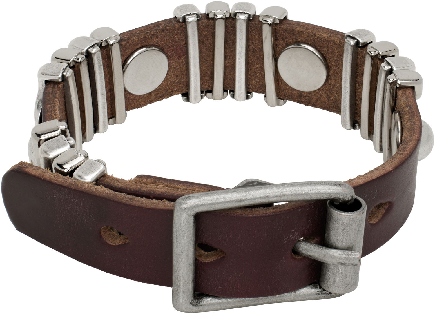 Гривна OUR LEGACY Our Legacy Wave Leather Bracelet Кафяво | A2258WBB, 1