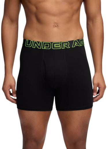 Боксерки Under Armour Performance Cotton Boxer Briefs, 6-Inch Inseam, 3-Pack Черно | 1383889-004, 3