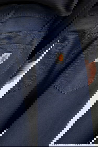 Панталони Carhartt WIP Landon Wide Leg Cotton Pants Тъмно синьо | I034806.2OTGD, 3