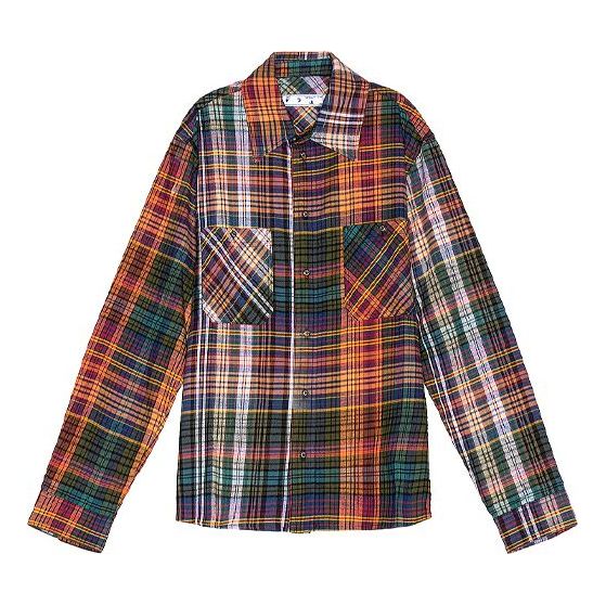 Риза Off-White Off-White Stencil Check Flannel Shirt Многоцветен | OMGA133E20FAB0012010