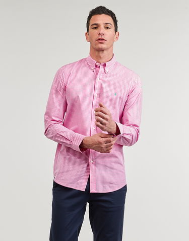 Риза Polo by Ralph Lauren Long sleeved Shirt Polo Ralph Lauren CHEMISE AJUSTEE SLIM FIT EN POPELINE RAYE Розово | 710929345003, 1