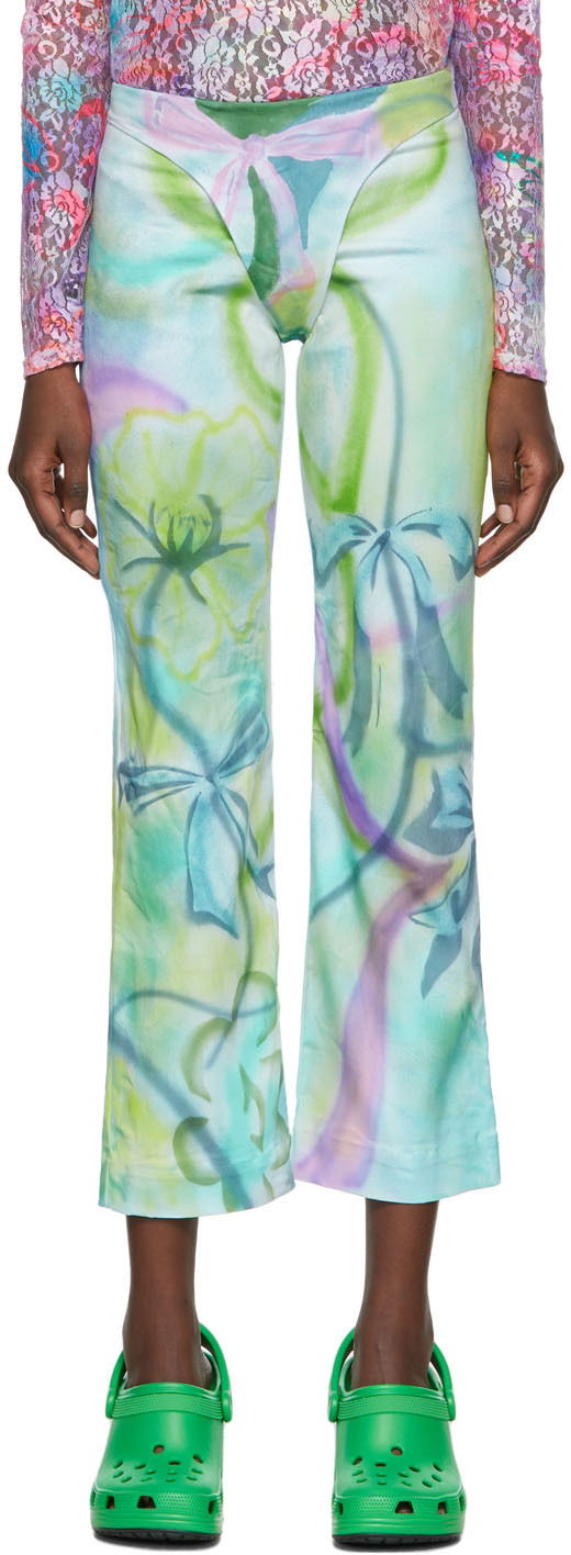 Панталони Collina Strada Collina Strada Printed Cotton Cropped Trousers Многоцветен | XX6397 RECYCLED COTTON, 0
