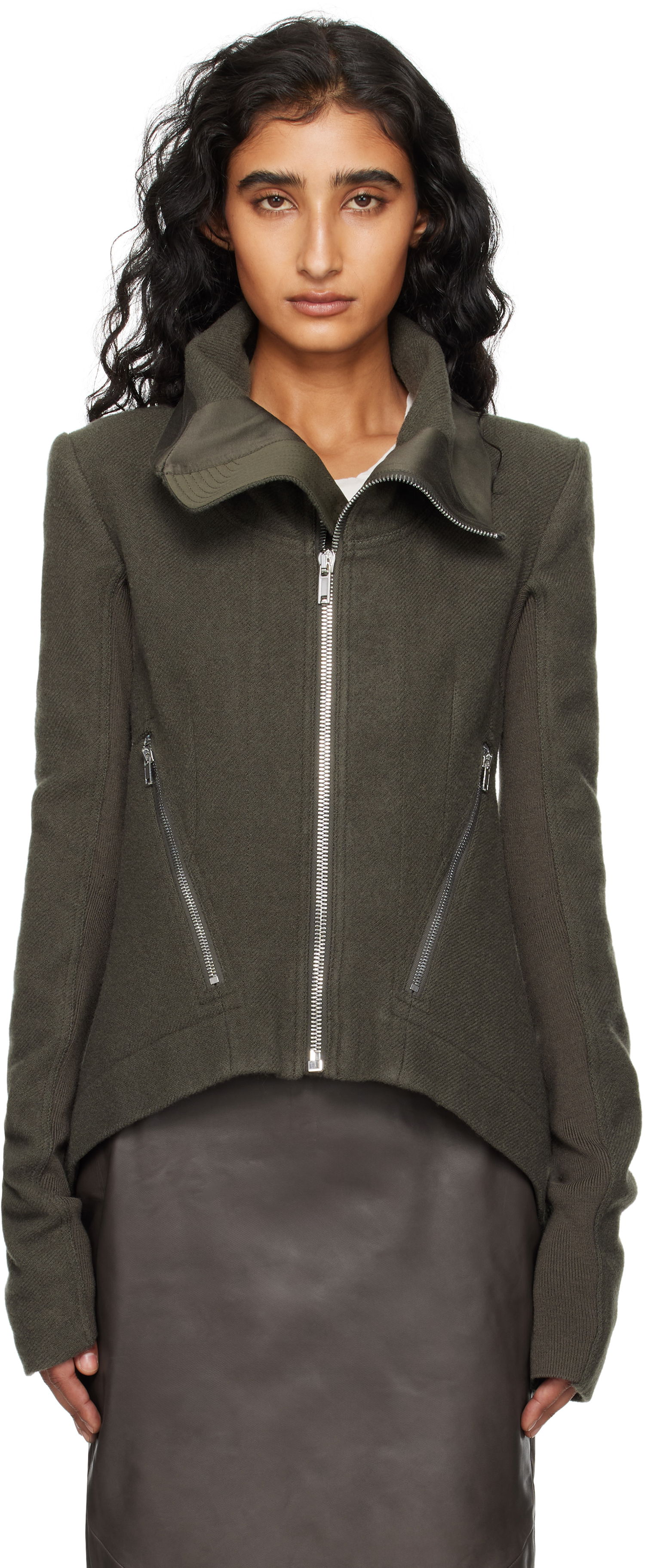 Яке Rick Owens Rick Owens Naska Biker Jacket Зелено | RP02E4735 WBD, 0
