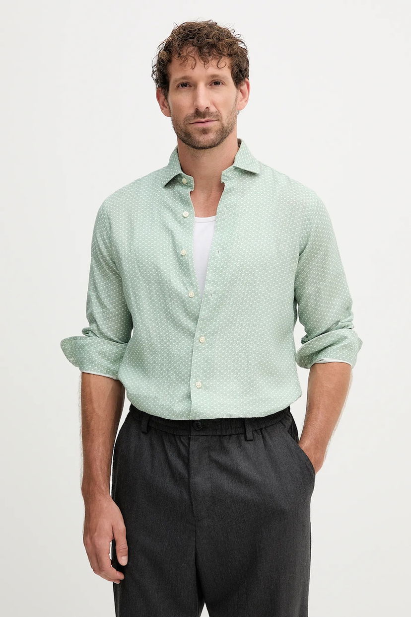 Риза Polo by Ralph Lauren Polo Ralph Lauren Regular Fit Linen Shirt with Italian Collar Зелено | 710974546