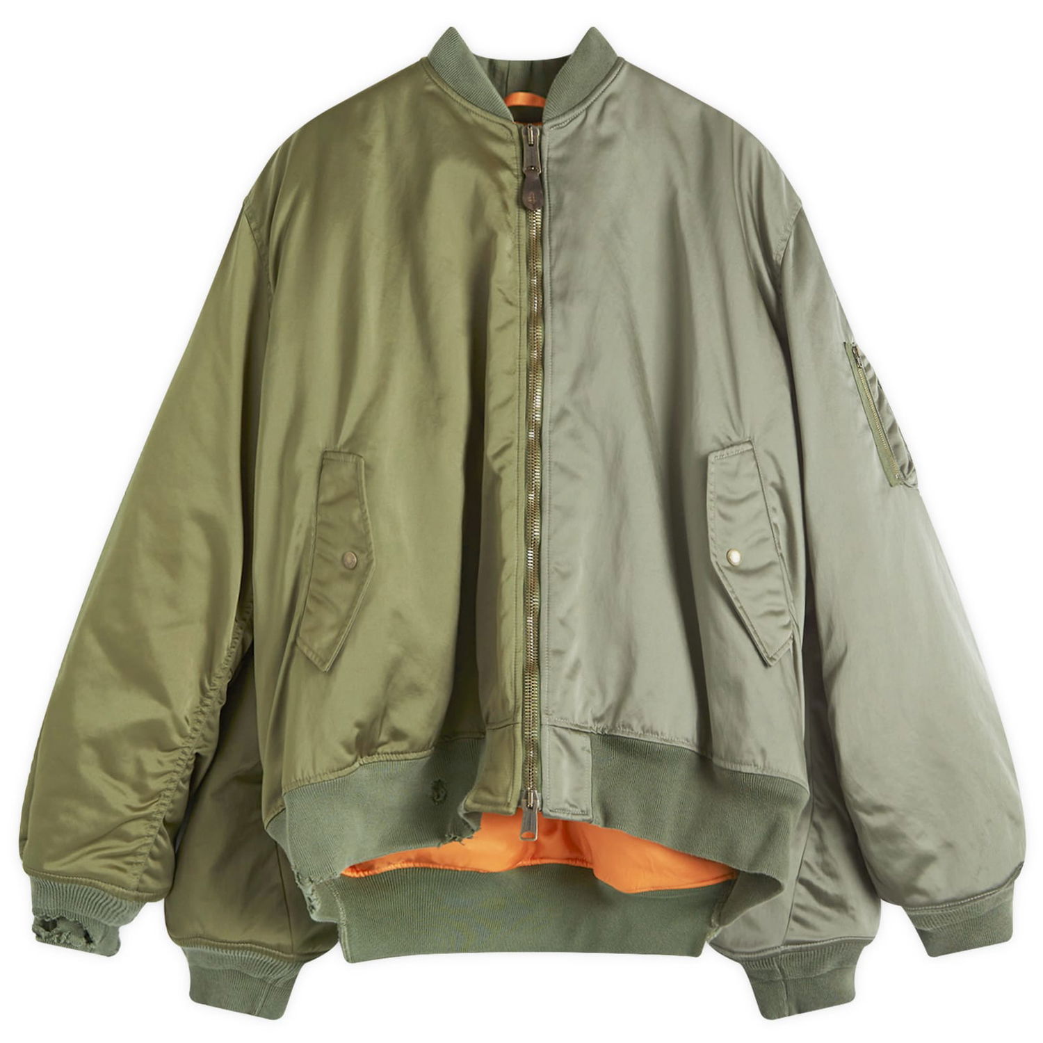 Яке бомбър Balenciaga Oversized Double Sleeve Bomber Jacket Зелено | 790763-TYD31-2805, 0