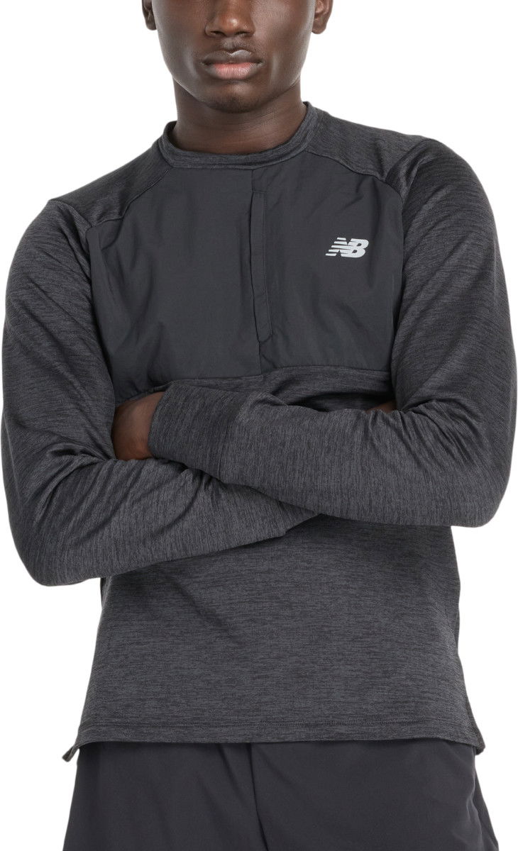 Суитчър New Balance Heat Grid Crew Sweatshirt Черно | mt43205-bk