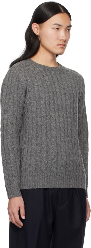 Пуловер BEAMS BEAMS PLUS Cable Knit Crewneck Sweater Сиво | 38150198048, 1