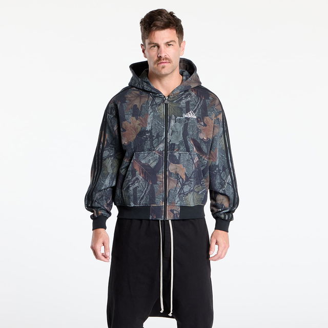 Camo Hooded Full-Zip Black