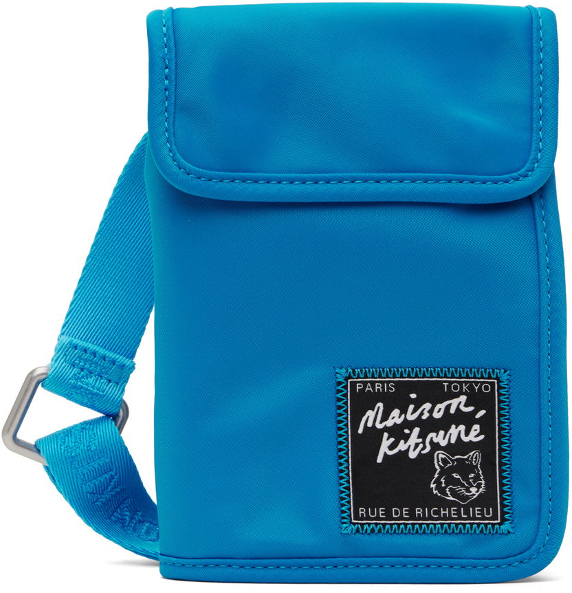 Чанта през рамо MAISON KITSUNÉ Maison Kitsuné 'The Traveller' Neck Pouch Синьо | MM05362WQ1001P451, 0