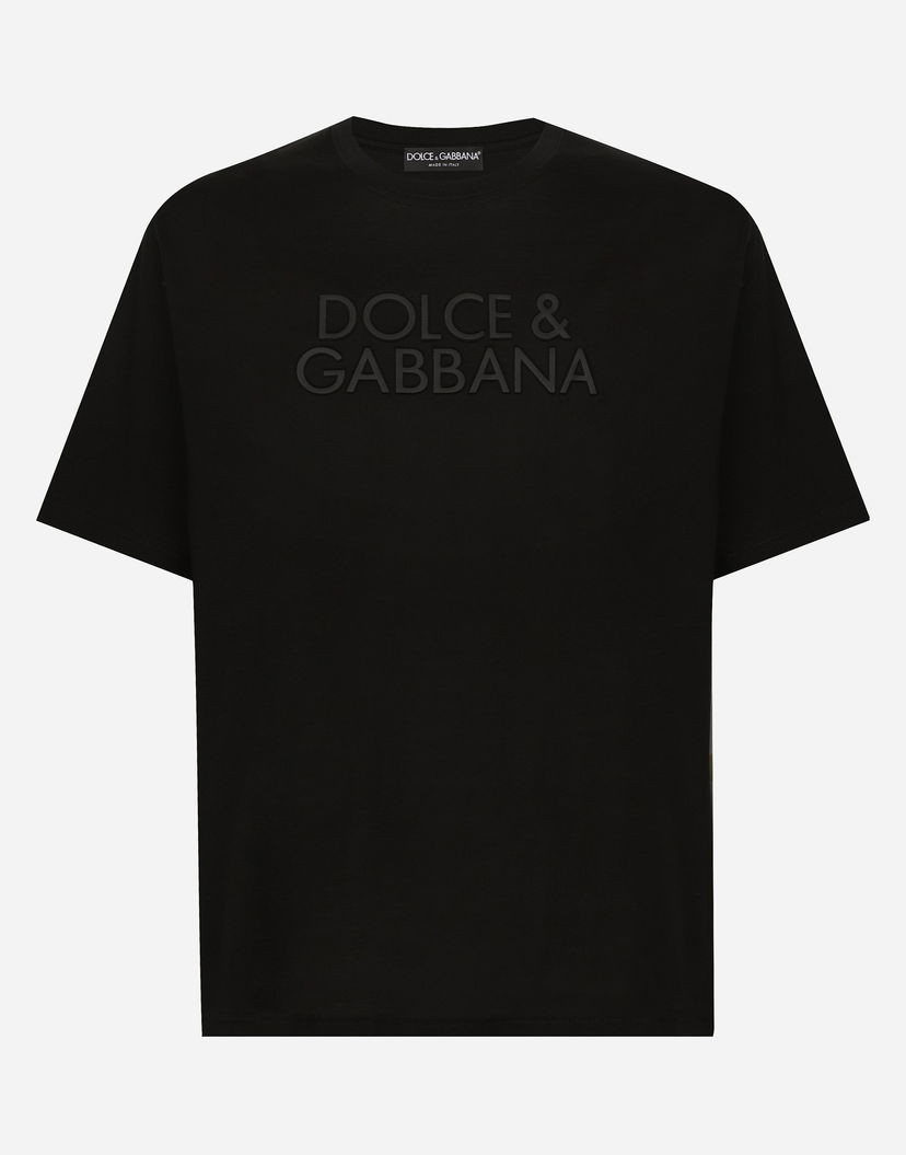 Тениска Dolce & Gabbana T-Shirt Logo Embroidery Черно | G8PN9ZG7NWNN0000