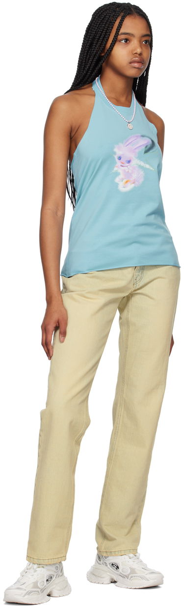 Потник We11done Halter Graphic Tank Top Тюркоазено | WD-TT1-23-738-W-SK, 3