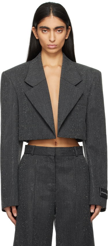 Яке Alexander Wang Cropped Glitter Blazer Сиво | 1WC1252619, 0