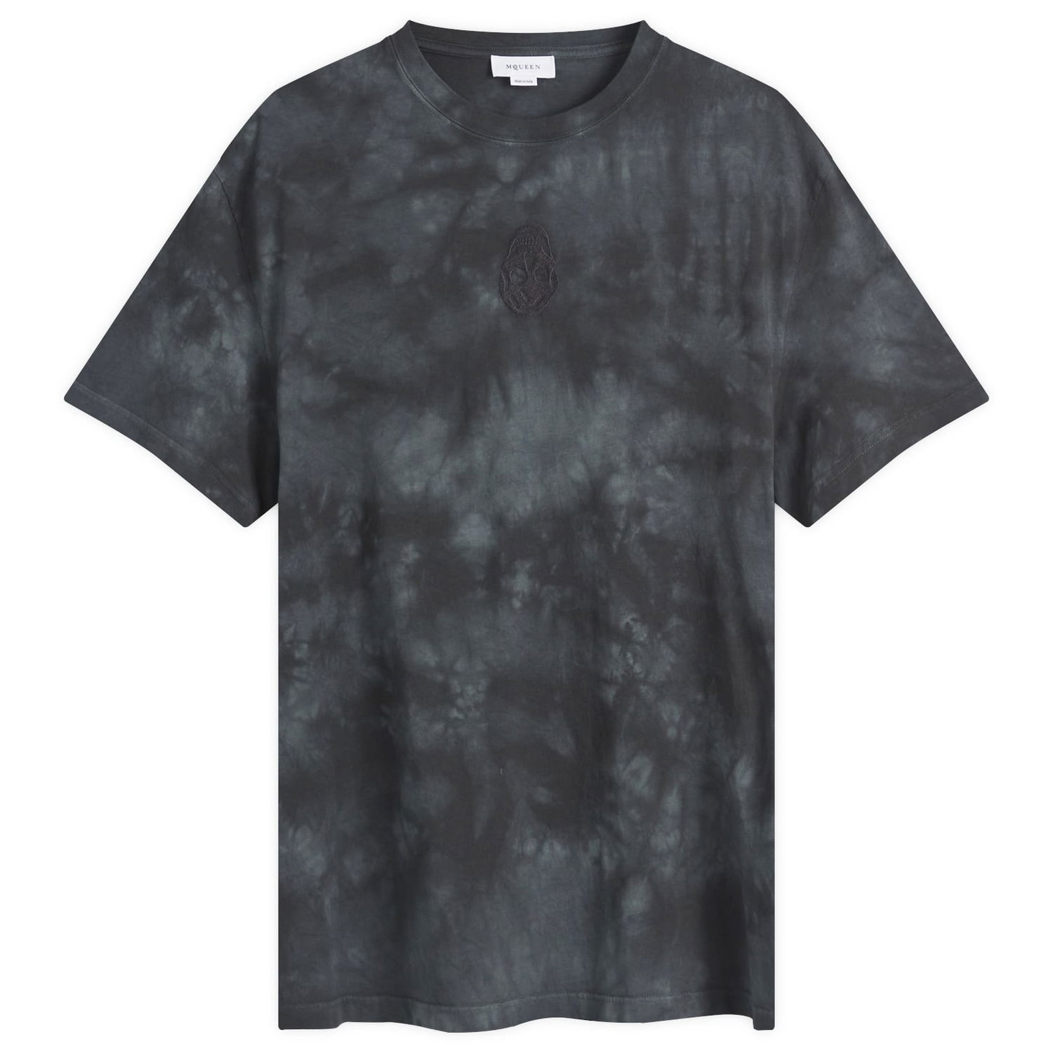 Тениска Alexander McQueen Uneven Dyed Graphic T-Shirt Черно | 808915-QXABL-1000, 0