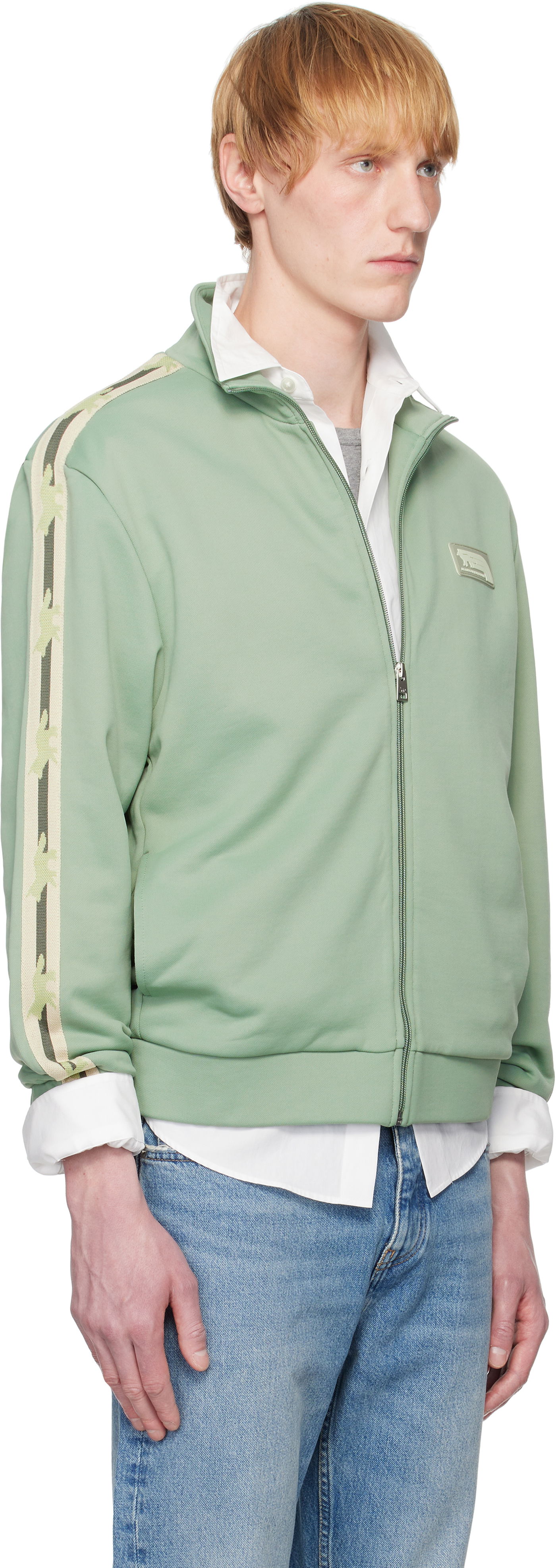 Яке MAISON KITSUNÉ Maison Kitsuné Flash Fox Zipped Track Jacket Зелено | OM02132KM0322, 1