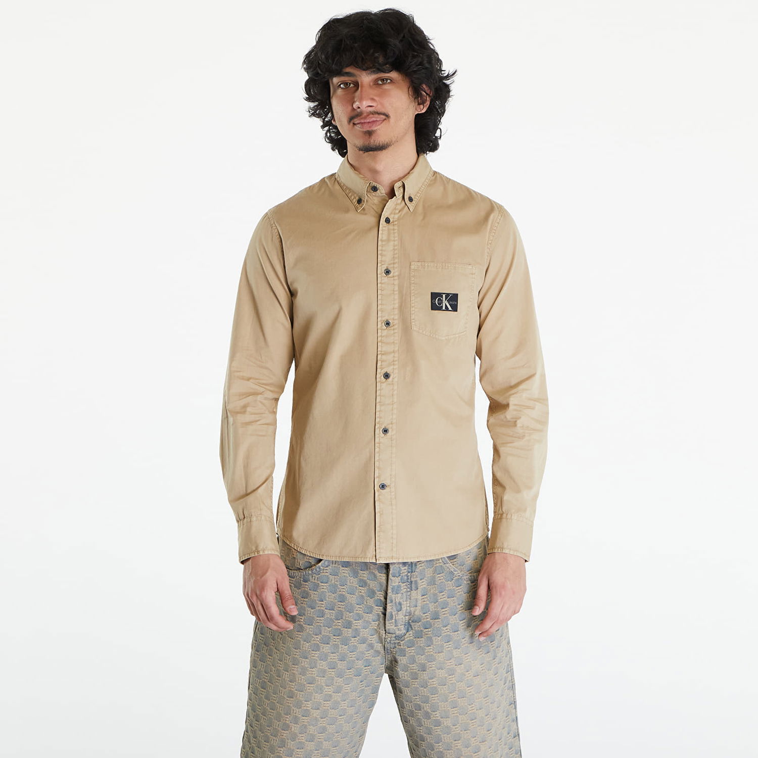 Риза CALVIN KLEIN Regular Shirt Beige Бежово | J30J325772 PF2, 0
