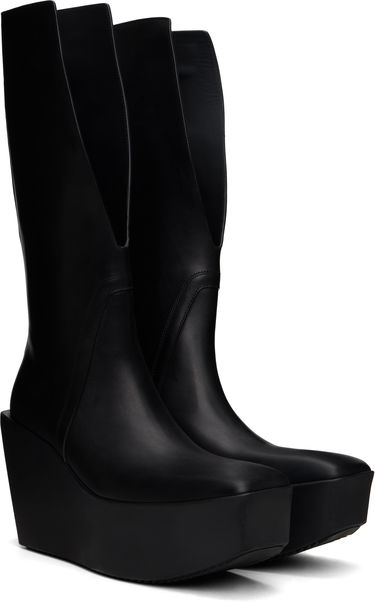 Облекло Rick Owens Rick Owens Hollywood Sliver Platform Winged Kowboys Tall Boots Черно | RU01E5854 LOO, 3