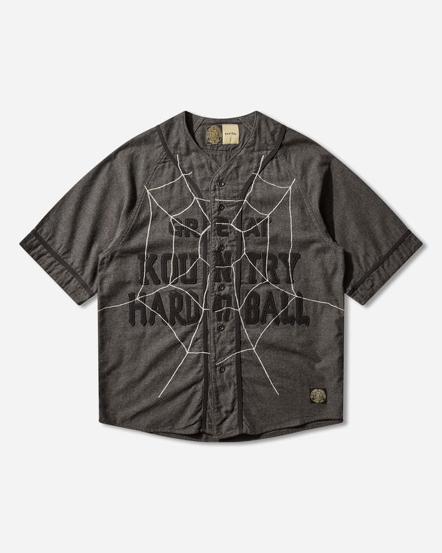 Cotton Wool Great Kountry Baseball Shirt with Spiderweb Design