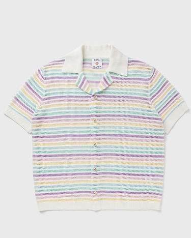 Поло тениска Casablanca Crochet Knit Striped Polo Shirt Многоцветен | M-AW25-KW-1097-01, 2