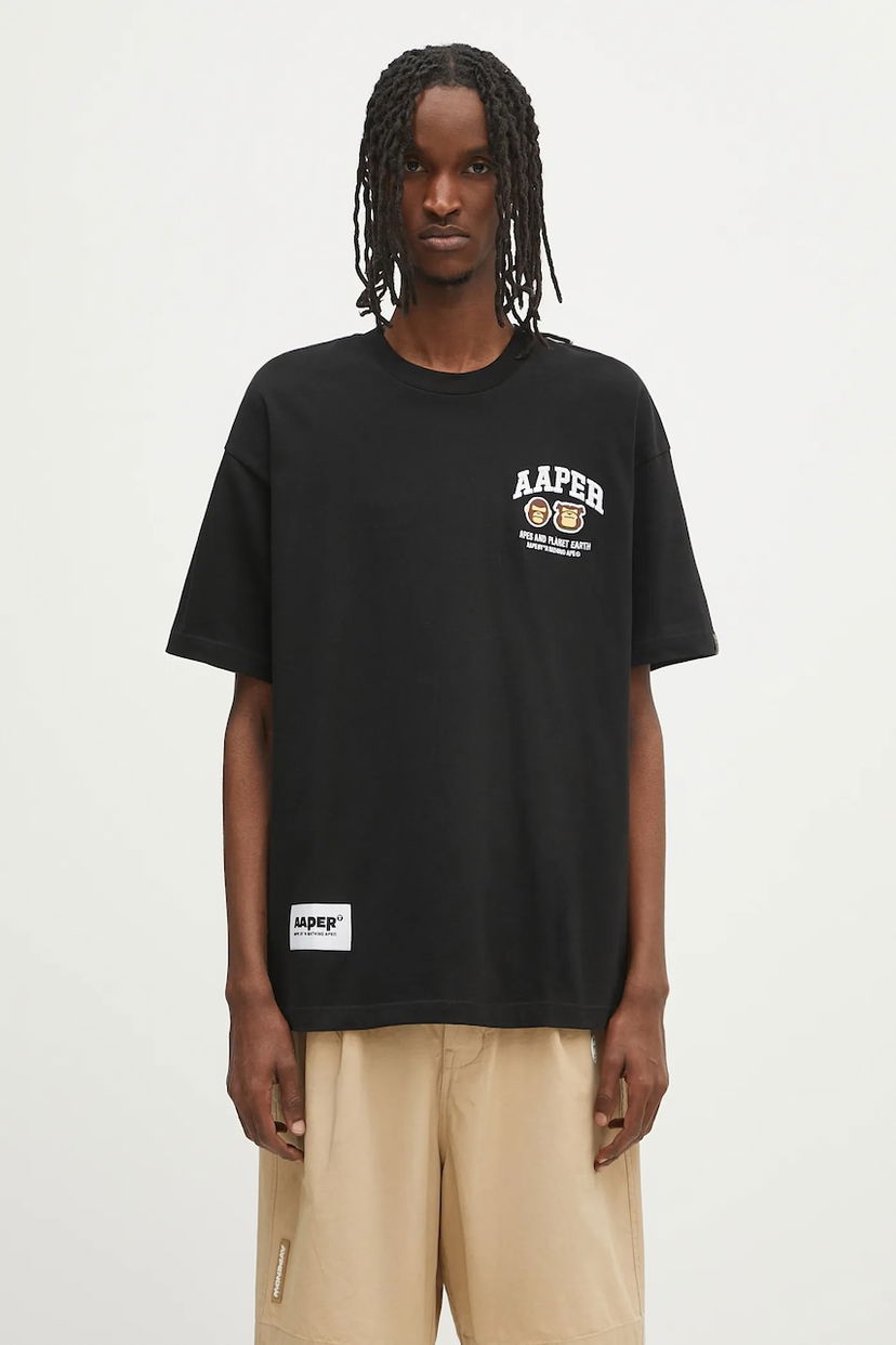 Тениска AAPE by A Bathing Ape Basic Aaper T-Shirt Черно | AAPTEM1611XXO