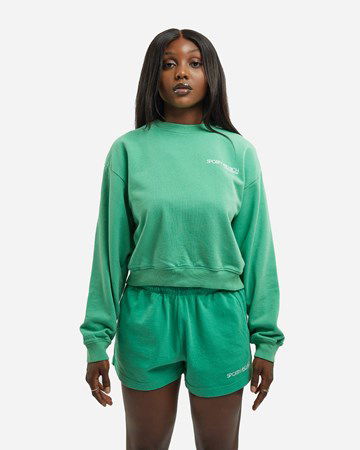 Суитчър Sporty & Rich Disco Cropped Crewneck Зелено | CR474KE, 1
