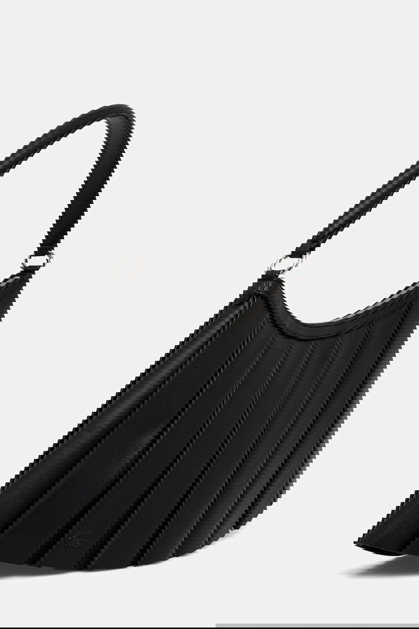 Чанта през рамо Lacoste Lacoste Pleated Leather Shoulder Bag Черно | NU5015DP, 1
