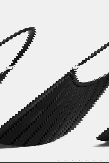Чанта през рамо Lacoste Lacoste Pleated Leather Shoulder Bag Черно | NU5015DP, 1