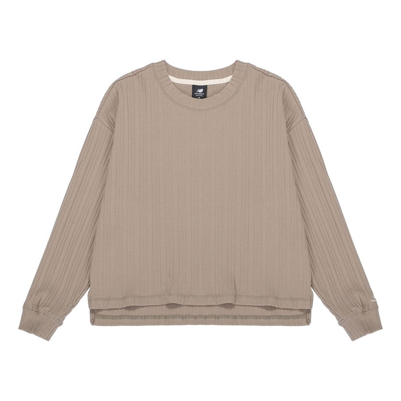 Пуловер New Balance Casual Rib-Knit Top Бежово | AWT23319-DRI