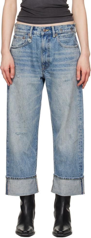 Дънки R13 R13 Cuffed X-Boyfriend Jeans Синьо | R13WD111-D149D, 0