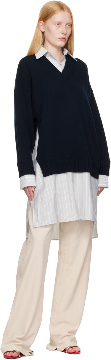 Пуловер Stella McCartney Stella McCartney Crewneck Jumper Shirt Dress Тъмно синьо | 6K10643S2583, 4