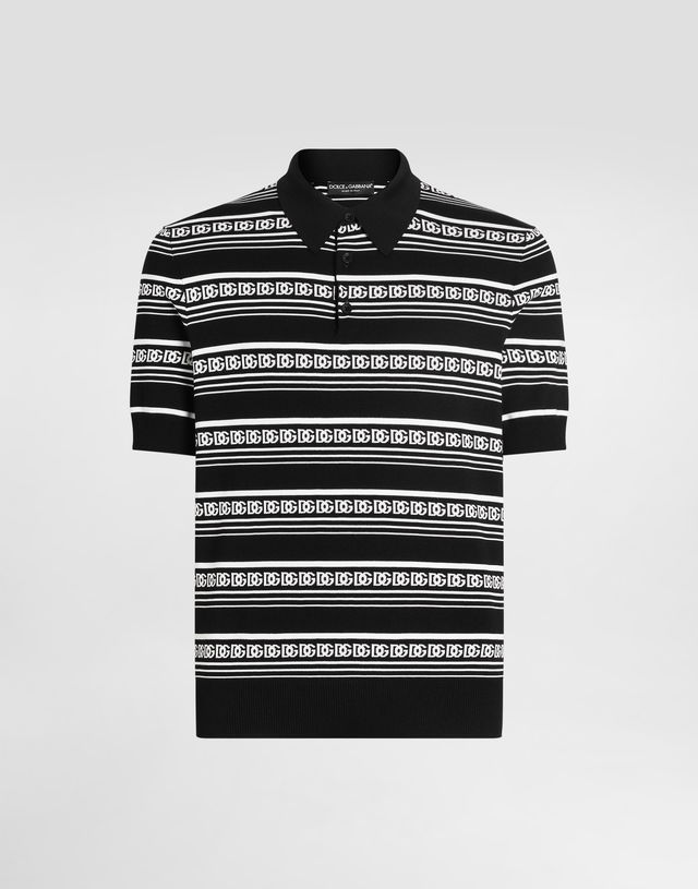 Dolce & Gabbana Silk Knit Logo Polo Shirt