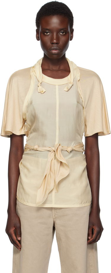 Тениски и потници LEMAIRE Lemaire Mixed Fabric Knotted Top Бежово | TO1332 LF1373, 0