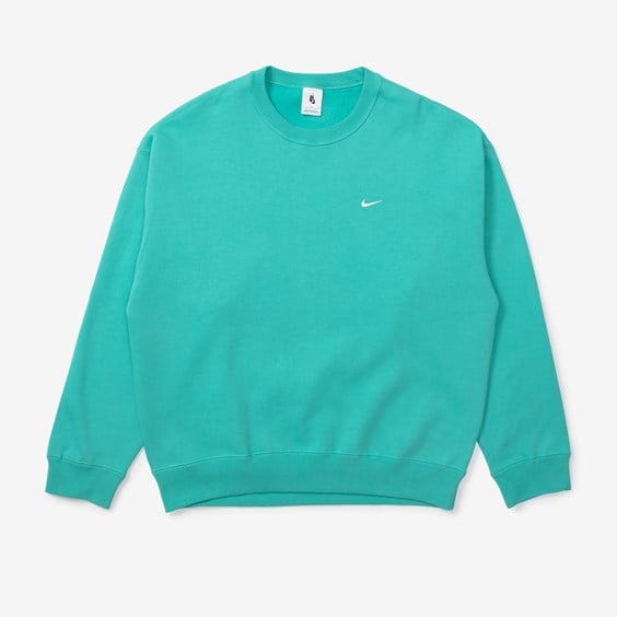 Суитчър Nike Solo Swoosh Fleece Crew Washed Тюркоазено | CV0554-393, 1