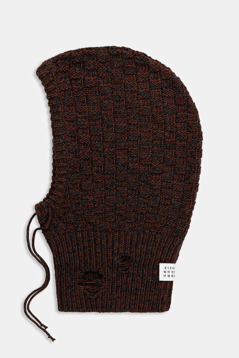 Шапка Maison Margiela MM6 Maison Margiela Knitted Wool Hood Кафяво | SH2TB0005.M13174.961