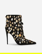 Dolce & Gabbana Satin Embroidered Ankle Boots