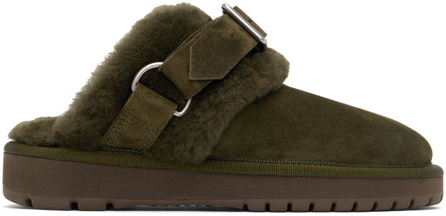 Burberry Chubby Suede & Shearling Slippers