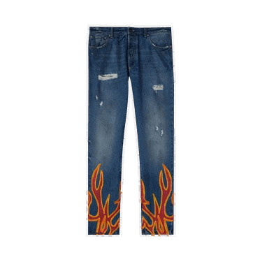 Дънки Palm Angels Burning Regular 5 Pocket Jeans Тъмно синьо | PMYA012F22DEN0074525, 0
