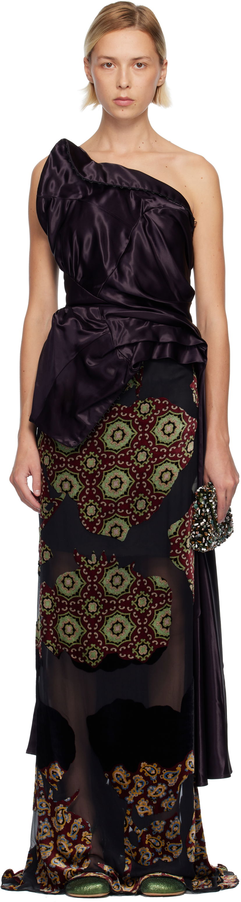 Тениски и потници Dries Van Noten Dries Van Noten Draped Satin Top Многоцветен | 252-010782-2071