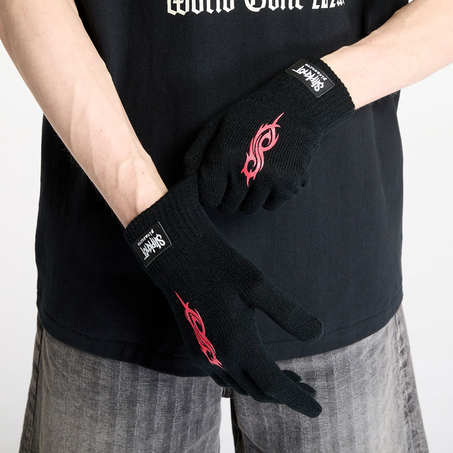 Ръкавици Pleasures Pleasures Cult Knit Gloves Черно | P25SK022 BLACK, 0