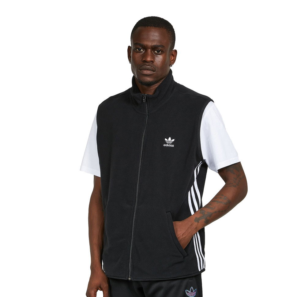 Жилетка adidas Originals 3-Stripes Fleece Vest Черно | HK7392, 0