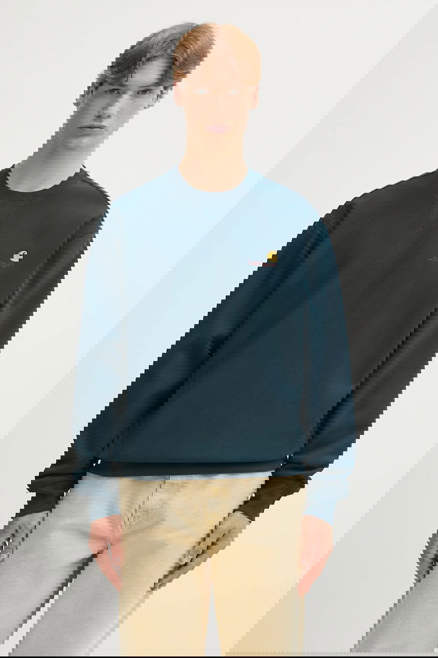 Суитчър Carhartt WIP American Script Sweatshirt with embroidered logo Зелено | I025475.0AUXX, 0