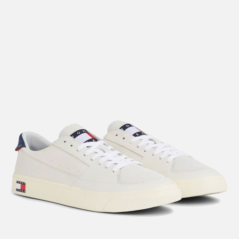 Кецове и обувки Tommy Hilfiger Vulcanized Leather Trainers Бяло | EM0EM01106YBL