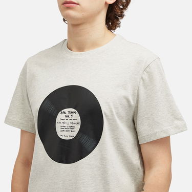 Тениска A.P.C. Graphic T-Shirt with Turntable Print Сиво | COBQX-M26484-PAA, 5